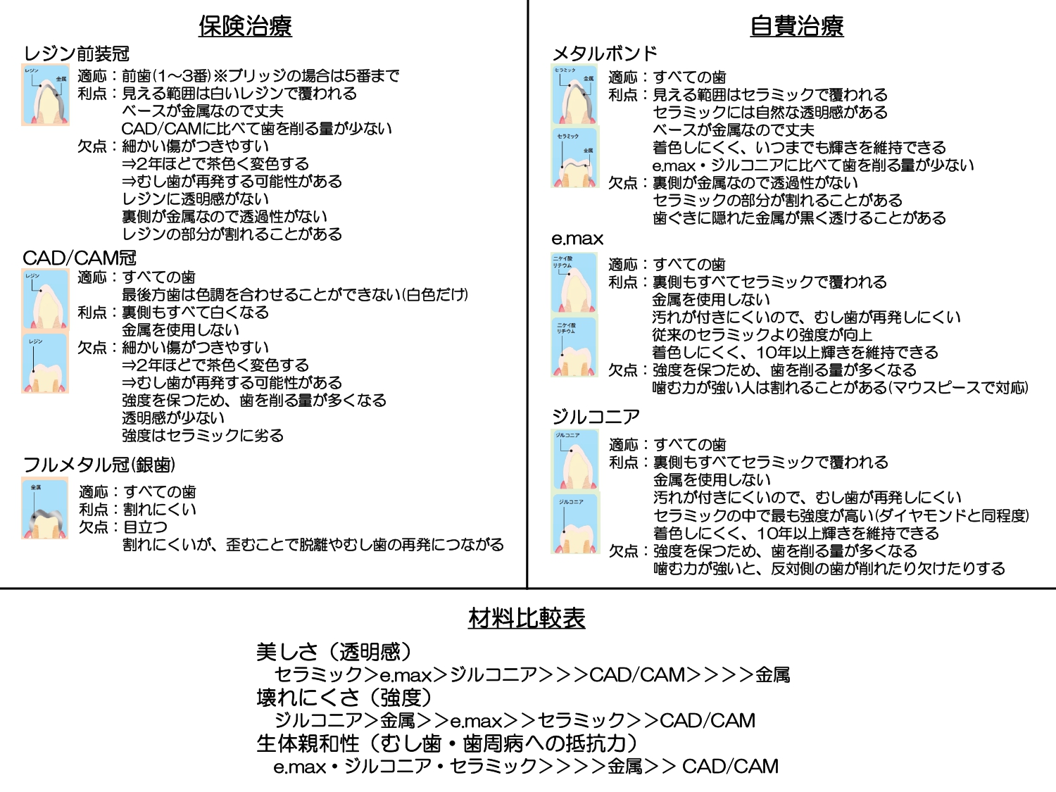 保険治療と自費治療